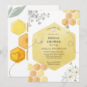 ハチの花のブライダルシャワー 招待状 (正面/裏面)