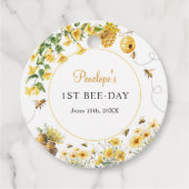 ハチの花の誕生日ベイビーシャワープレゼントタグ フェイバータグ (正面)