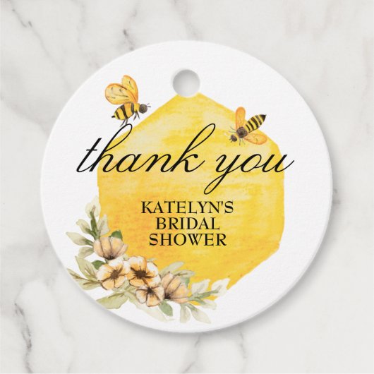 ハチの花嫁シャワー感謝タグ フェイバータグ (正面)