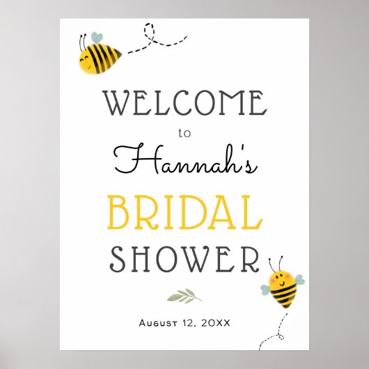 ハチの花嫁シャワー歓迎ポスター ポスター (正面)