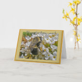 ハチの花粉バスケットのグリーティングカード カード (黄色い花)