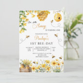 ハチの花 私たちの小さな蜂蜜が誕生日を迎える 招待状 (スタンド正面)