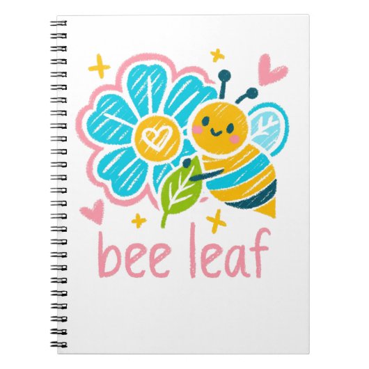 ハチの葉 Believe Save The Bees - 落ち着く美観 ノートブック (正面)
