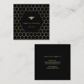 ハチの蜂の巣は黒 スクエア名刺 (正面/裏面)