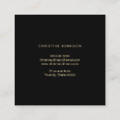 ハチの蜂の巣は黒 スクエア名刺 (裏面)