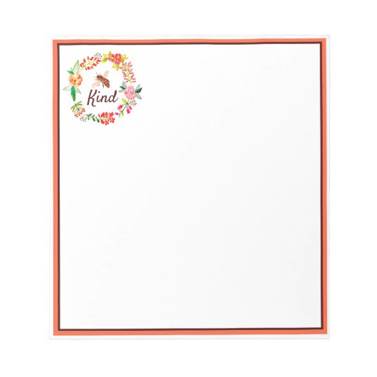 ハチの親切なフローラ ノートパッド (正面)