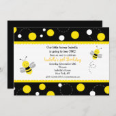 ハチの誕生日パーティー招待状 招待状 (正面/裏面)