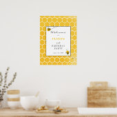 ハチの誕生日パーティー歓迎看板 ポスター (キッチン)