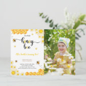 ハチの誕生日写真招待状 招待状 (スタンド正面)