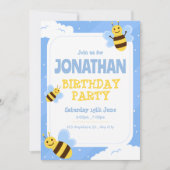 ハチの誕生日招待状、ハチの1歳の誕生日 招待状 (正面)