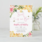 ハチの誕生日招待状 女の子 招待状 (スタンド正面)