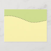 ハチの赤ちゃんのお祝い予測 黄色と緑 インビテーションポストカード (裏面)