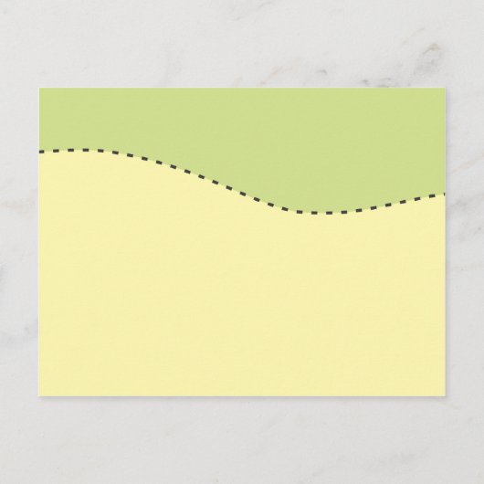 ハチの赤ちゃん歓迎会予測 黄色と緑 インビテーションポストカード (裏面)