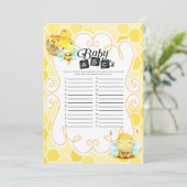 ハチの赤ちゃん歓迎会 アルファベットの赤ちゃんゲーム 招待状 (スタンド正面)