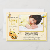 ハチの赤ちゃん誕生発表 招待状 (正面)