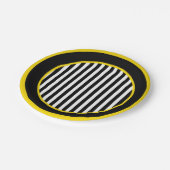 ハチの黒と白と黄色のテーマのベビーシャワー ペーパープレート (アングル)