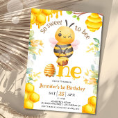 ハチの1歳の誕生日 女の子 なんてかわいいの！ 招待状