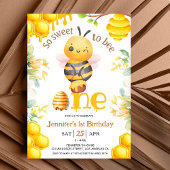 ハチの1歳の誕生日 女の子 なんてかわいいの！ 招待状