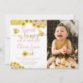 ハチの1歳誕生日 招待状 (正面)