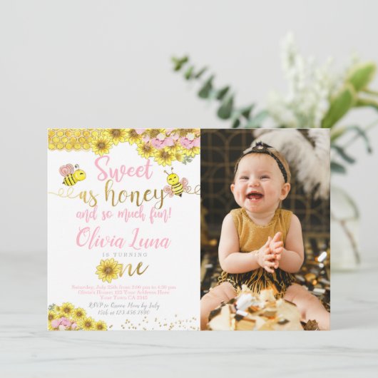 ハチの1歳誕生日 招待状 (スタンド正面)