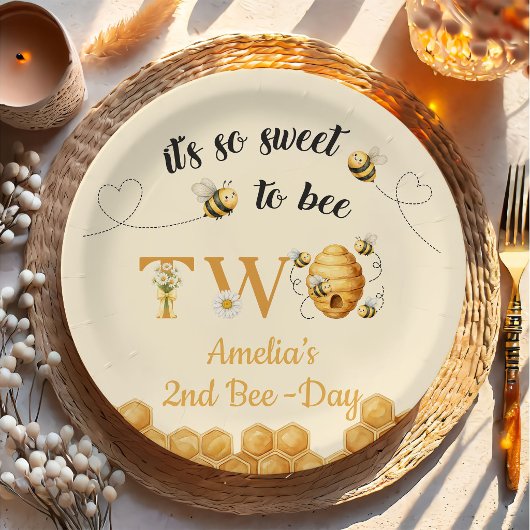 ハチの2歳の誕生日おめでとう ペーパープレート
