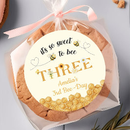 ハチの3歳の誕生日おめでとう ラウンドシール
