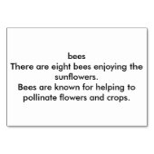 ハチは写真のフラッシュカ読ードのフラッシュカードを受粉させる テーブルナンバー (裏面)