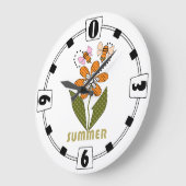 ハチは夏が大好きで、僕も大好きだ ラージ壁時計 (傾斜)