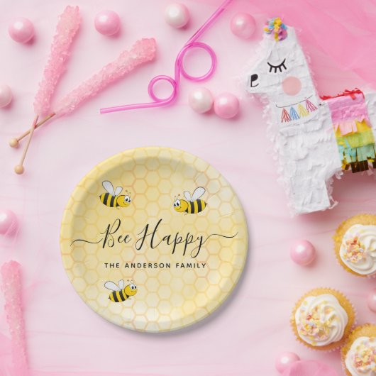 ハチは夏の幸せなおもしろいユーモア名 ペーパープレート (パーティー)