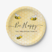 ハチは夏の幸せなおもしろいユーモア名 ペーパープレート (正面)