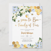ハチをテーマにしたベビーシャワー招待状 招待状 (正面)