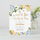 ハチをテーマにしたベビーシャワー招待状 招待状 (スタンド正面)