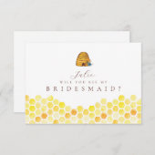 ハチをテーマにした花嫁の友人カード 招待状 (正面/裏面)