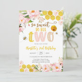 ハチをテーマにした2歳の誕生日招待状 招待状 (スタンド正面)