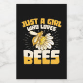 ハチを愛する女の子 ワインラベル (シングルラベル)