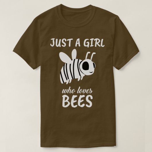 ハチを愛する女の子 Tシャツ (デザイン正面)