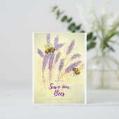 ハチを救おう lovely watercolour ポストカード ありがとうございます (スタンド正面)