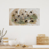 ハチアンティークリトグラフプリント ポスター (キッチン)