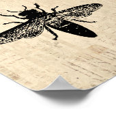 ハチイラストレーションアンティークビーアートヴィンテージデザイン ポスター (角)