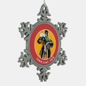 ハチェック・ガール スノーフレークピューターオーナメント (左)