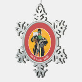 ハチェック・ガール スノーフレークピューターオーナメント (右)