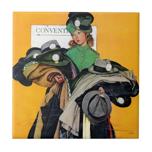 ハチェック・ガール タイル (正面)