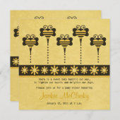 ハチズインフライト招待状テンプレート 招待状 (正面/裏面)