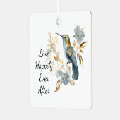 ハチドリあじさい花 メタルオーナメント (正面左)