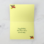 ハチドリおよびジニアの誕生日 カード (内部)