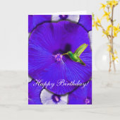ハチドリおよびハイビスカスのバースデー・カード カード (黄色い花)
