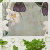 ハチドリおよびユリ キッチンタオル (折り畳み)