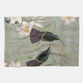 ハチドリおよびユリ キッチンタオル (横)