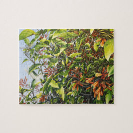 ハチドリおよび昆虫のパズルとのFirebush ジグソーパズル