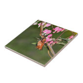 ハチドリおよび花の写真 タイル (側面)